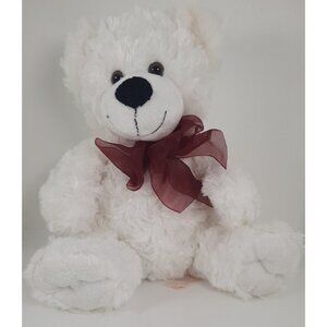 16” Dan Dee Collectors Choice White Smiling Plush Teddy Bear 2012 Valentine Gift